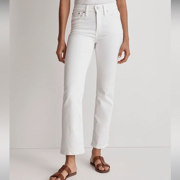 Madewell NWT Kick Out Crop Jeans Size 24 in Pure White - Picture 1 of 9